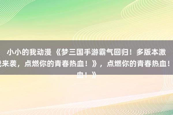 小小的我动漫 《梦三国手游霸气回归！多版本激战来袭，点燃你的青春热血！》，点燃你的青春热血！》