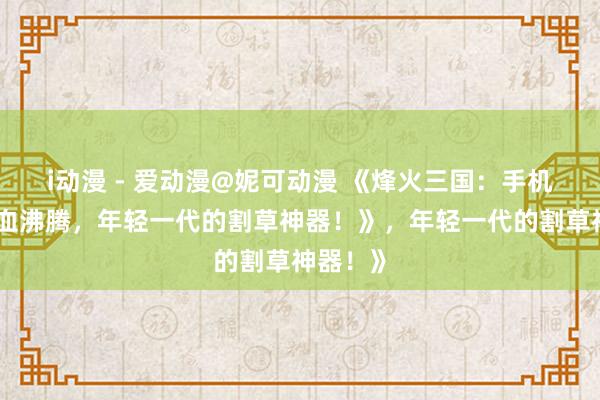 i动漫 - 爱动漫@妮可动漫 《烽火三国：手机上的热血沸腾，年轻一代的割草神器！》，年轻一代的割草神器！》