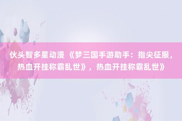 伙头智多星动漫 《梦三国手游助手：指尖征服，热血开挂称霸乱世》，热血开挂称霸乱世》