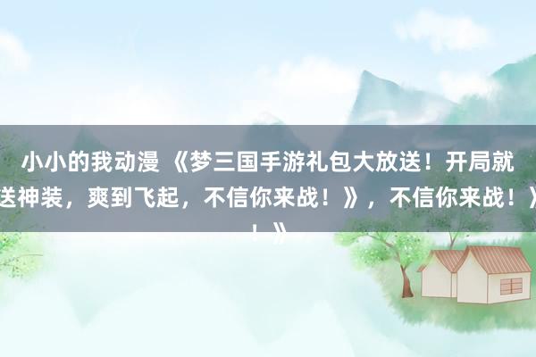 小小的我动漫 《梦三国手游礼包大放送！开局就送神装，爽到飞起，不信你来战！》，不信你来战！》