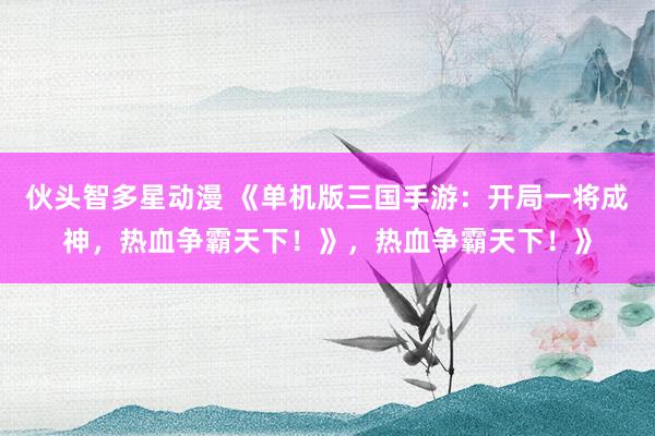 伙头智多星动漫 《单机版三国手游：开局一将成神，热血争霸天下！》，热血争霸天下！》