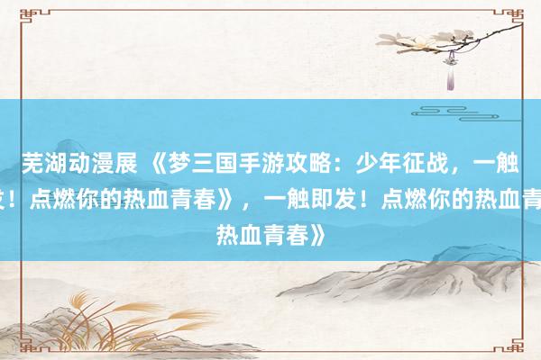 芜湖动漫展 《梦三国手游攻略：少年征战，一触即发！点燃你的热血青春》，一触即发！点燃你的热血青春》