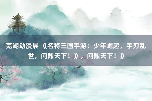 芜湖动漫展 《名将三国手游：少年崛起，手刃乱世，问鼎天下！》，问鼎天下！》