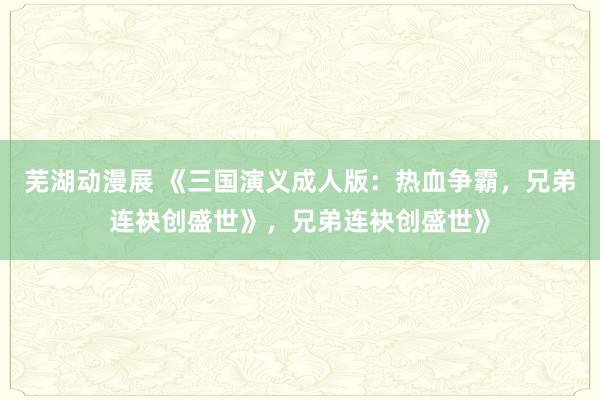 芜湖动漫展 《三国演义成人版：热血争霸，兄弟连袂创盛世》，兄弟连袂创盛世》