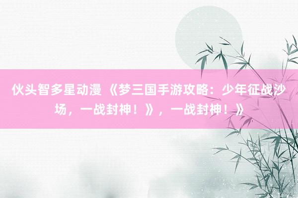 伙头智多星动漫 《梦三国手游攻略：少年征战沙场，一战封神！》，一战封神！》