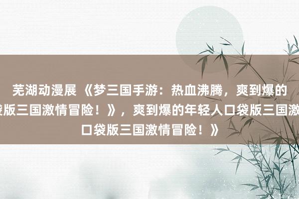 芜湖动漫展 《梦三国手游：热血沸腾，爽到爆的年轻人口袋版三国激情冒险！》，爽到爆的年轻人口袋版三国激情冒险！》