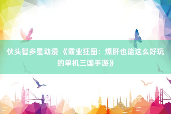 伙头智多星动漫 《霸业狂图：爆肝也能这么好玩的单机三国手游》
