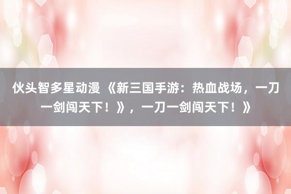 伙头智多星动漫 《新三国手游：热血战场，一刀一剑闯天下！》，一刀一剑闯天下！》