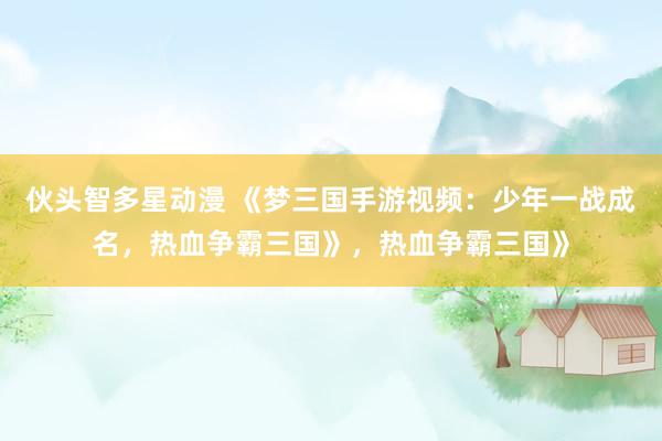伙头智多星动漫 《梦三国手游视频：少年一战成名，热血争霸三国》，热血争霸三国》