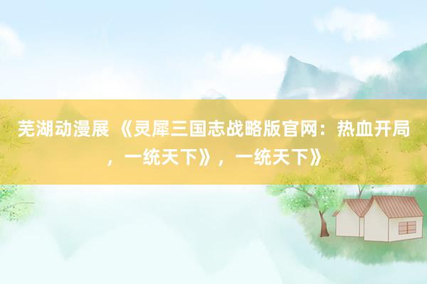芜湖动漫展 《灵犀三国志战略版官网：热血开局，一统天下》，一统天下》