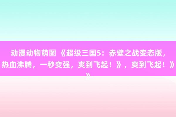 动漫动物萌图 《超级三国5：赤壁之战变态版，热血沸腾，一秒变强，爽到飞起！》，爽到飞起！》