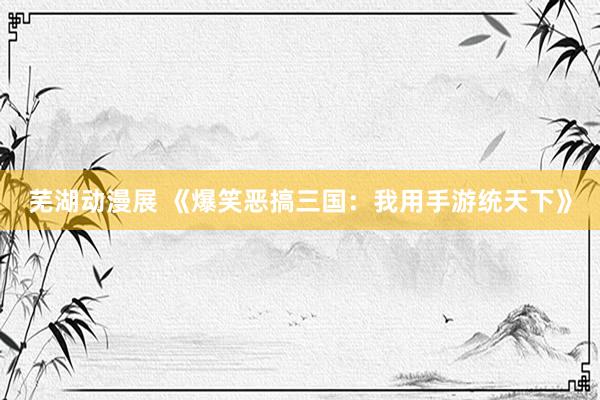 芜湖动漫展 《爆笑恶搞三国：我用手游统天下》