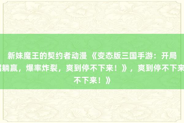 新妹魔王的契约者动漫 《变态版三国手游：开局一招躺赢，爆率炸裂，爽到停不下来！》，爽到停不下来！》