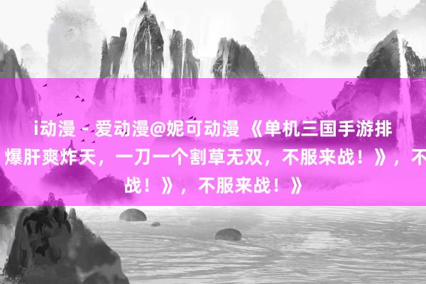 i动漫 - 爱动漫@妮可动漫 《单机三国手游排行榜第一！爆肝爽炸天，一刀一个割草无双，不服来战！》，不服来战！》