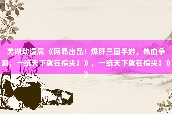 芜湖动漫展 《网易出品！爆肝三国手游，热血争霸，一统天下就在指尖！》，一统天下就在指尖！》