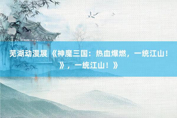 芜湖动漫展 《神魔三国：热血爆燃，一统江山！》，一统江山！》