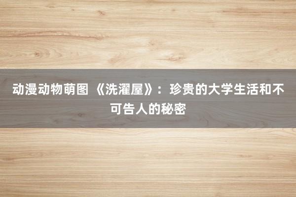 动漫动物萌图 《洗濯屋》：珍贵的大学生活和不可告人的秘密
